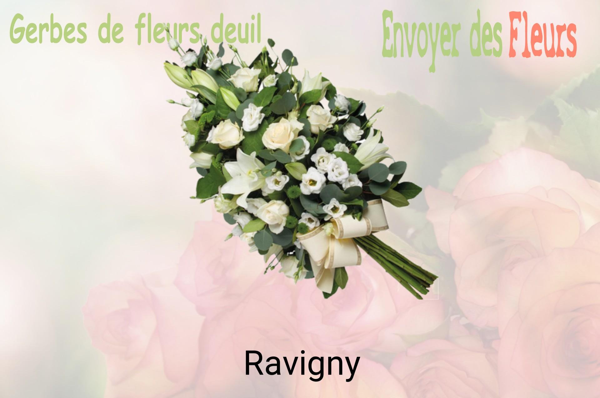 Gerbe de fleurs de deuil livrée à Ravigny